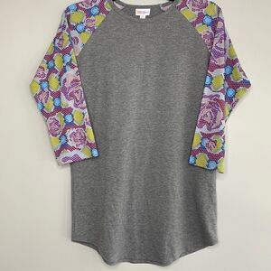 ‎LuLaRoe Randy Top Gray Purple Small
